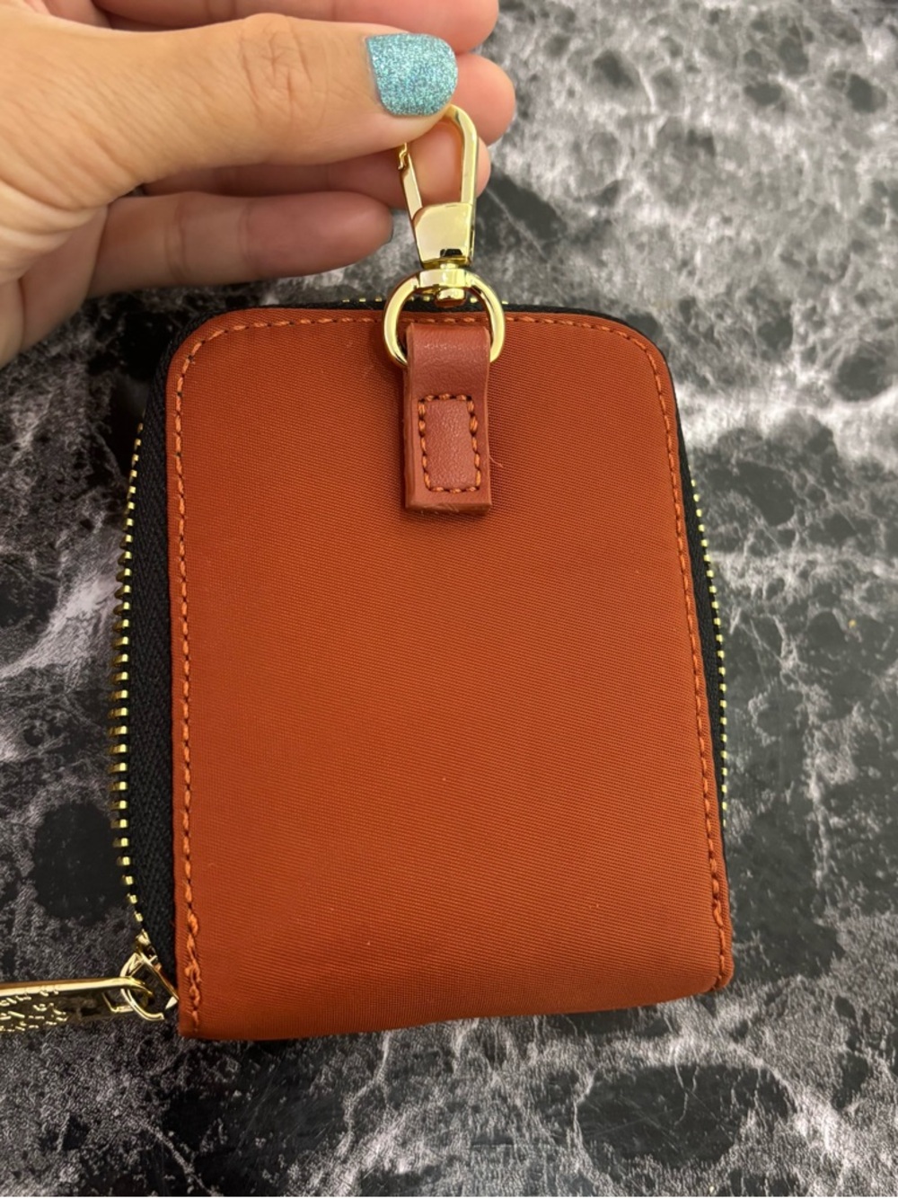 LA MARTINA Copper Brown Coin Purse with Clip - Picture 3 of 4